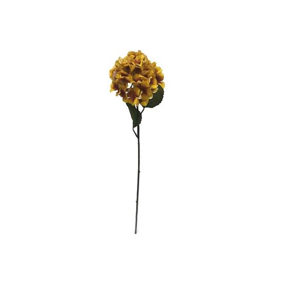 27" Artificial Mustard Hydrangea Stem (3 pack)