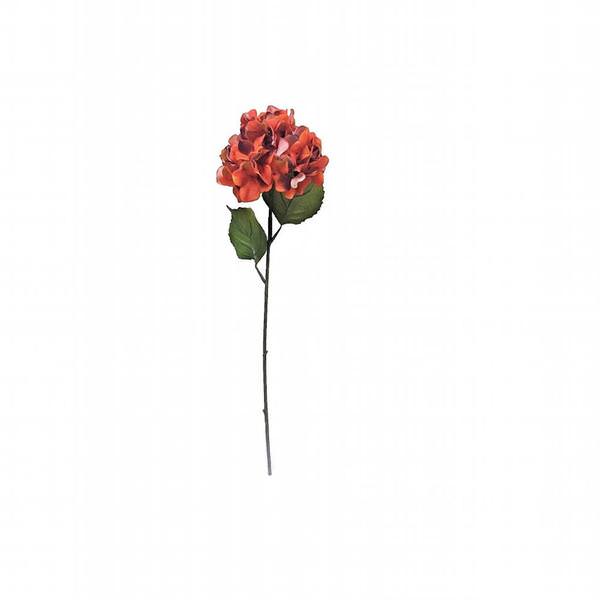 27" Artificial Orange Hydrangea Stem (3 pack)