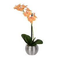 Vickerman 18" Artificial Purple Phalaenopsis With Metal Pot