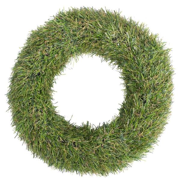 10" Artificial Green Grass Wreath (2 pack)