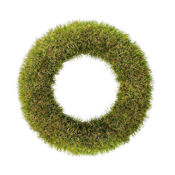 14" Artificial Green Grass Wreath