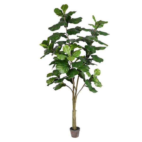 7' Artificial Fiddle Tree in Planter Pot
