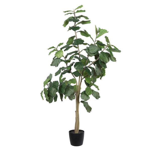 8' Artificial Fiddle Tree in Planter Pot