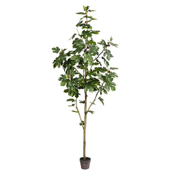 8' Artificial Fig Tree in Planter Pot