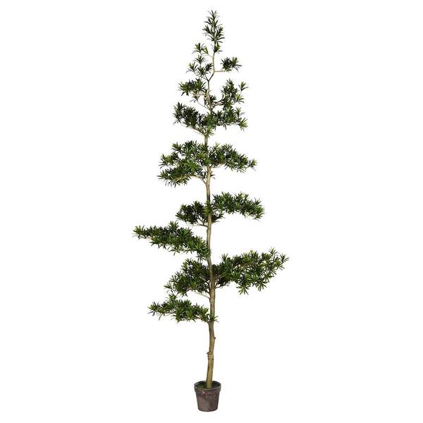 9' Artificial Potted Podocarpus Tree