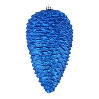 Vickerman 7" Blue Matte Glitter Pine Cone Ornament (4 pack)
