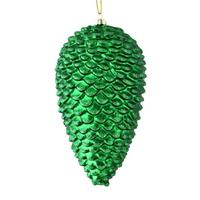 View 7" Green Matte Glitter Pine Cone Ornament (4 pack)