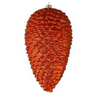 Vickerman 7" Burnished Orange Matte Glitter Pine Cone Ornament (4 pack)