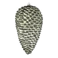 View 7" Wrought Iron Matte Glitter Pine Cone Ornament (4 pack)