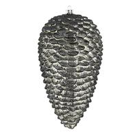 View 7" Limestone Matte Glitter Pine Cone Ornament (4 pack)