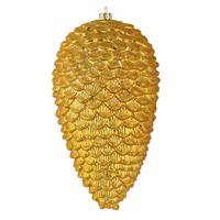 Vickerman 7" Honey Gold Matte Glitter Pine Cone Ornament (4 pack)