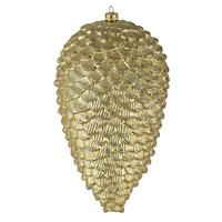 View 7" Champagne Matte Glitter Pine Cone Ornament (4 pack)