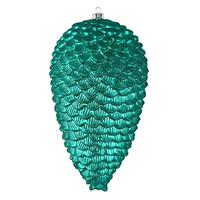 Vickerman 7" Teal Matte Glitter Pine Cone Ornament (4 pack)