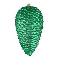 View 7" Seafoam Matte Glitter Pine Cone Ornament (4 pack)