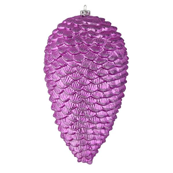 7" Orchid Matte Glitter Pine Cone Ornament (4 pack)