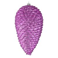 Vickerman 7" Orchid Matte Glitter Pine Cone Ornament (4 pack)