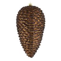View 7" Chocolate Matte Glitter Pine Cone Ornament (4 pack)