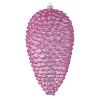 View 7" Pink Matte Glitter Pine Cone Ornament (4 pack)