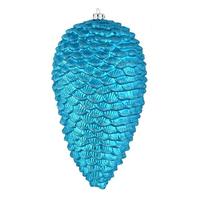 Vickerman 10" Turquoise Matte Glitter Pine Cone Ornament (2 pack)
