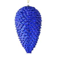 Vickerman 10" Cobalt Blue Matte Glitter Pine Cone Ornament (2 pack)