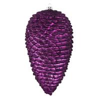 Vickerman 10" Plum Matte Glitter Pine Cone Ornament (2 pack)