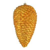 Vickerman 10" Antique Gold Matte Glitter Pine Cone Ornament (2 pack)