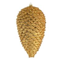 View 10" Copper Gold Matte Glitter Pine Cone Ornament (2 pack)