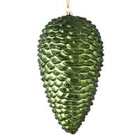 Vickerman 10" Moss Green Matte Glitter Pine Cone Ornament (2 pack)