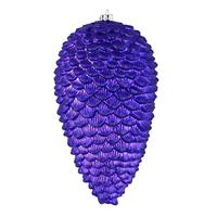 View 10" Purple Matte Glitter Pine Cone Ornament (2 pack)