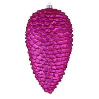 Vickerman 10" Fuchsia Matte Glitter Pine Cone Ornament (2 pack)