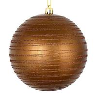 Vickerman 3" Mocha Candy Glitter Ball Ornament (6 pack)