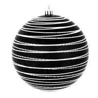 View 4" Black Candy Glitter Ball Ornament (4 pack)