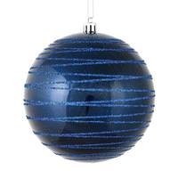 View 4" Midnight Blue Candy Glitter Ball Ornament (4 pack)