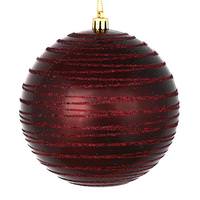 Vickerman 4" Burgundy Candy Glitter Ball Ornament (4 pack)