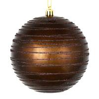 View 4" Chocolate Candy Glitter Ball Ornament (4 pack)