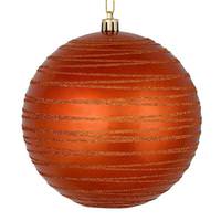 Vickerman 4.75" Burnished Orange Candy Glitter Ball Ornament (4 pack)