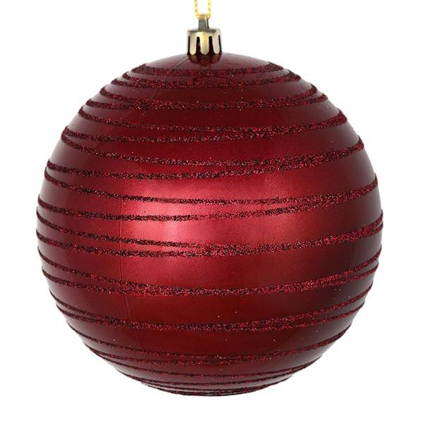 4.75" Wine Candy Glitter Ball Ornament (4 pack)