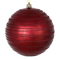View 4.75" Wine Candy Glitter Ball Ornament (4 pack)