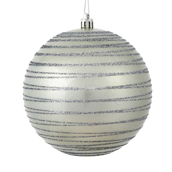 4.75" Limestone Candy Glitter Ball Ornament (4 pack)