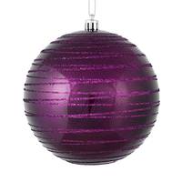 View 4.75" Plum Candy Glitter Ball Ornament (4 pack)