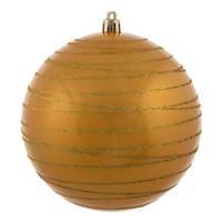 Vickerman 6" Honey Gold Candy Glitter Ball Ornament (3 pack)
