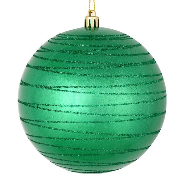4.75" Seafoam Candy Glitter Ball Ornament (4 pack)
