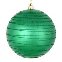 Vickerman 4.75" Seafoam Candy Glitter Ball Ornament (4 pack)
