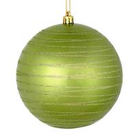 Vickerman 4.75" Celadon Candy Glitter Ball Ornament (4 pack)