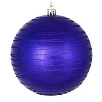 Vickerman 4.75" Purple Candy Glitter Ball Ornament (4 pack)