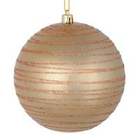 Vickerman 4.75" Cafe Latte Candy Glitter Ball Ornament (4 pack)