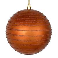 Vickerman 4.75" Copper Candy Glitter Ball Ornament (4 pack)