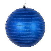 View 6" Blue Candy Glitter Ball Ornament (3 pack)
