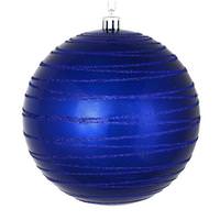 Vickerman 6" Cobalt Blue Candy Glitter Ball Ornament (3 pack)