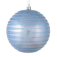View 6" Periwinkle Candy Glitter Ball Ornament (3 pack)